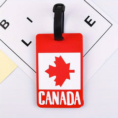 Canada Flag Pattern Boarding Card Rubber Card Sleeve Lightweight Luggage Tag