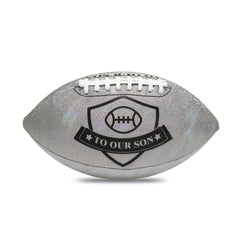 Glitter American Football Christmas To Our Son From Mom And Dad Size 9