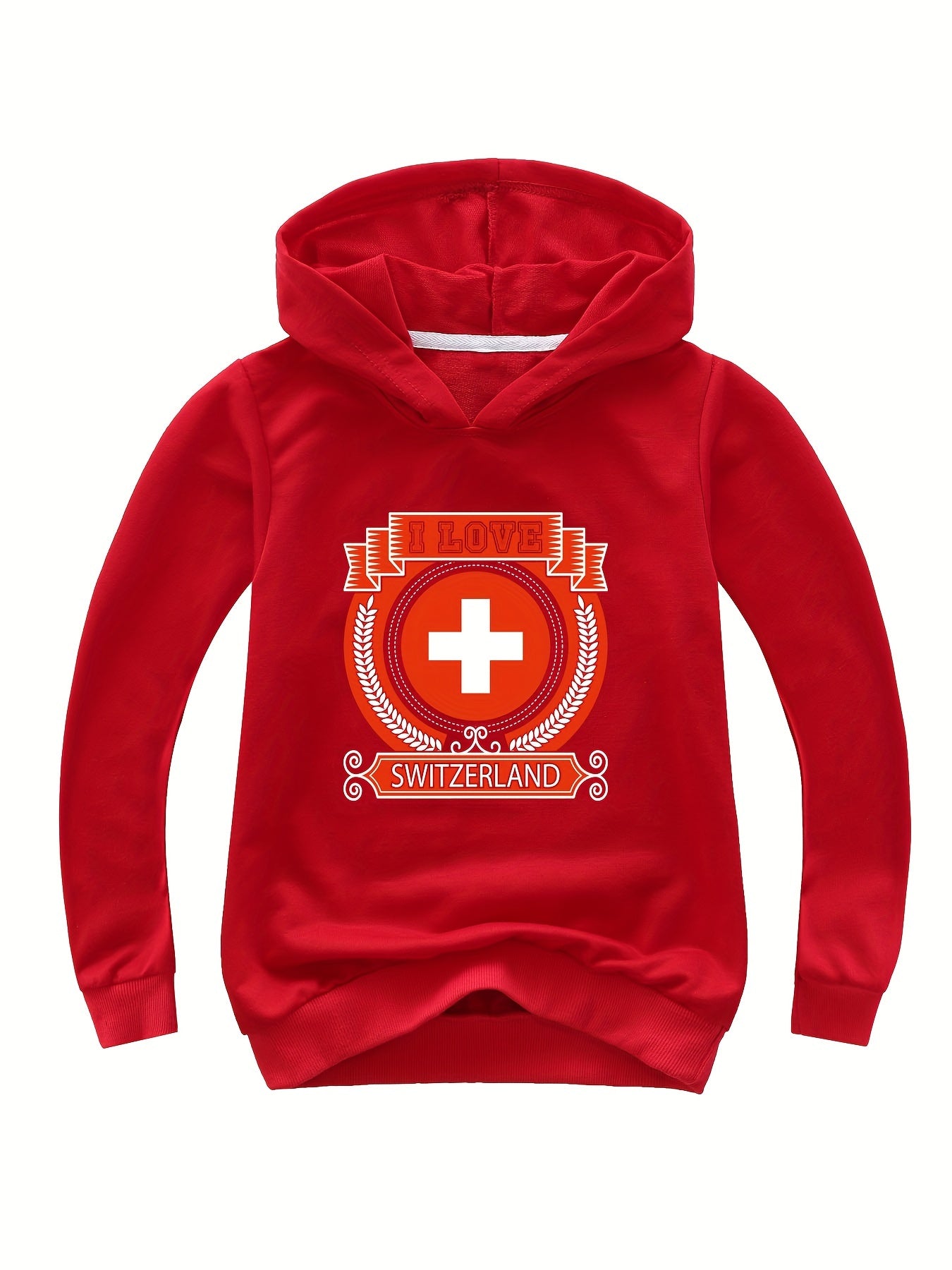 Cotton I LOVE SWITZERLAND Print Hoodies Girls Comfy Hooded Sweatshirt