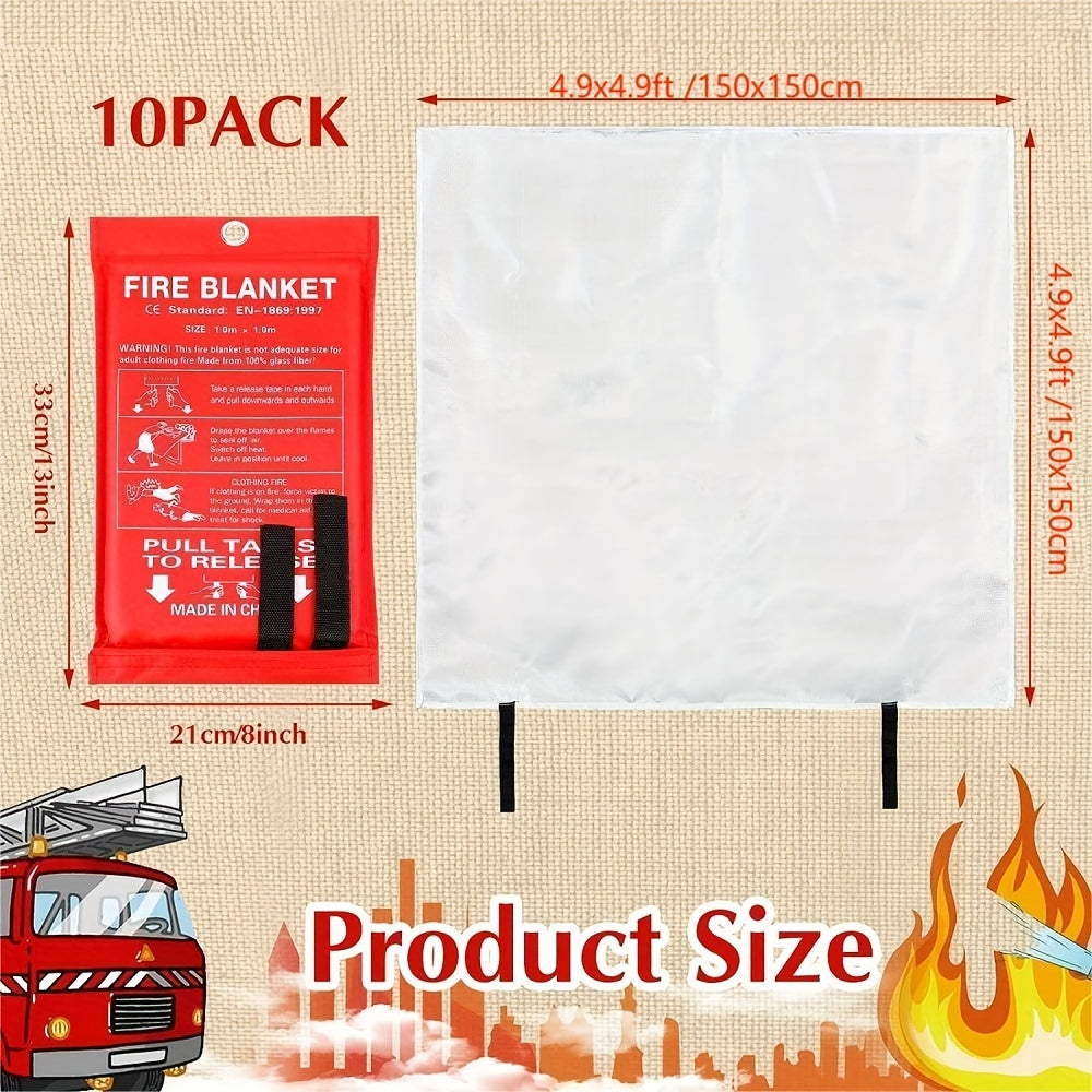 Fire Blanket Large 149 35x149 Hooks & Gloves Emergency Flame Retardant Blanket