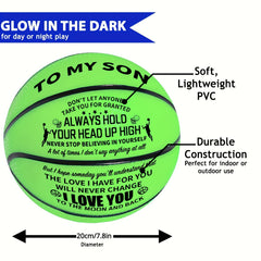 Glow Mini Basketball Green w/ Pump for Outdoor Sports