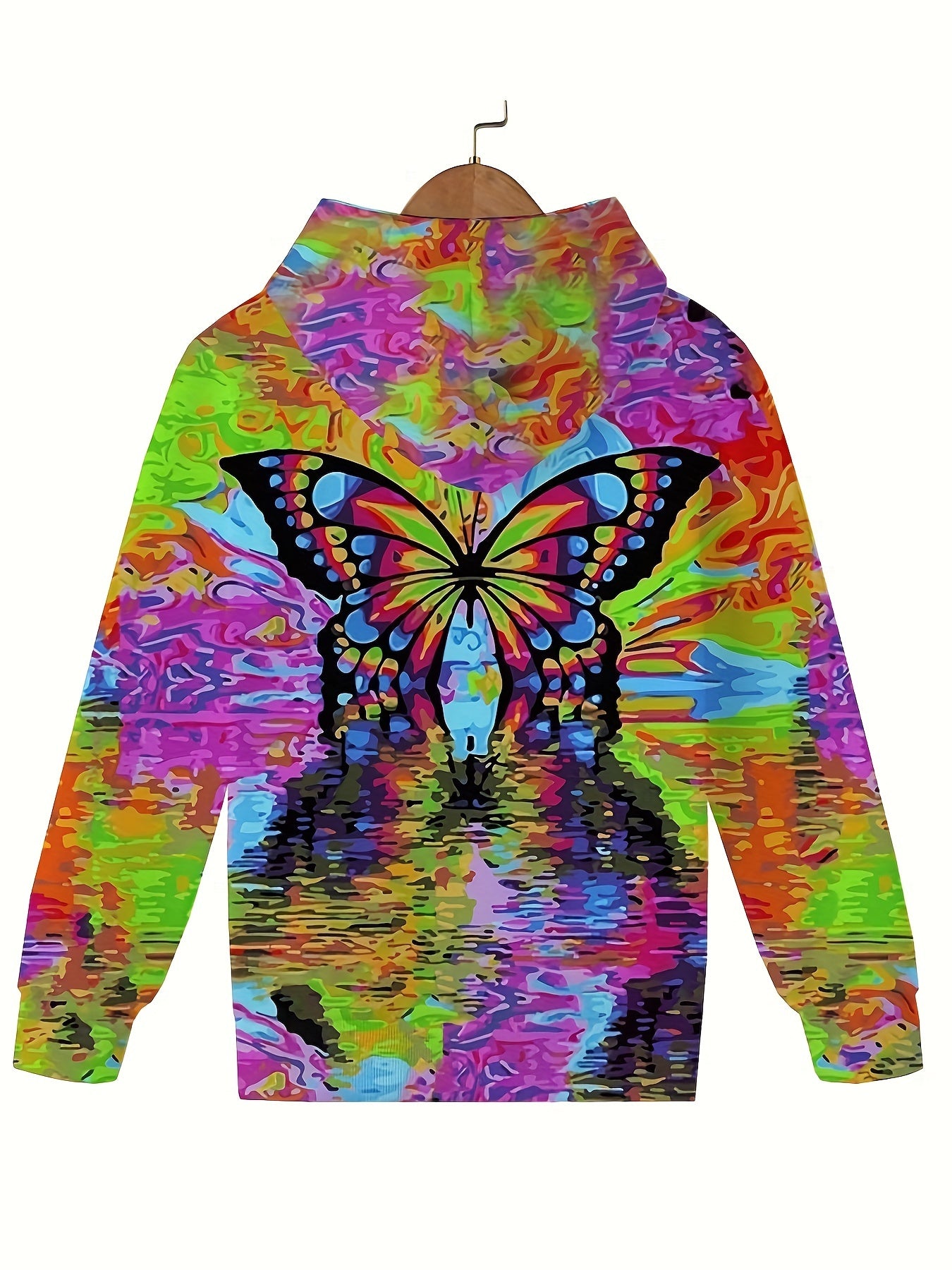 Butterfly Graffiti Hooded Sweatshirt Girls Boys Pullover Sports