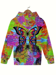 Butterfly Graffiti Hooded Sweatshirt Girls Boys Pullover Sports