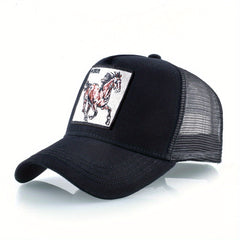 Horse Embroidery Baseball Cap Animal Peaked Cap Sun Hat Trucker Cap