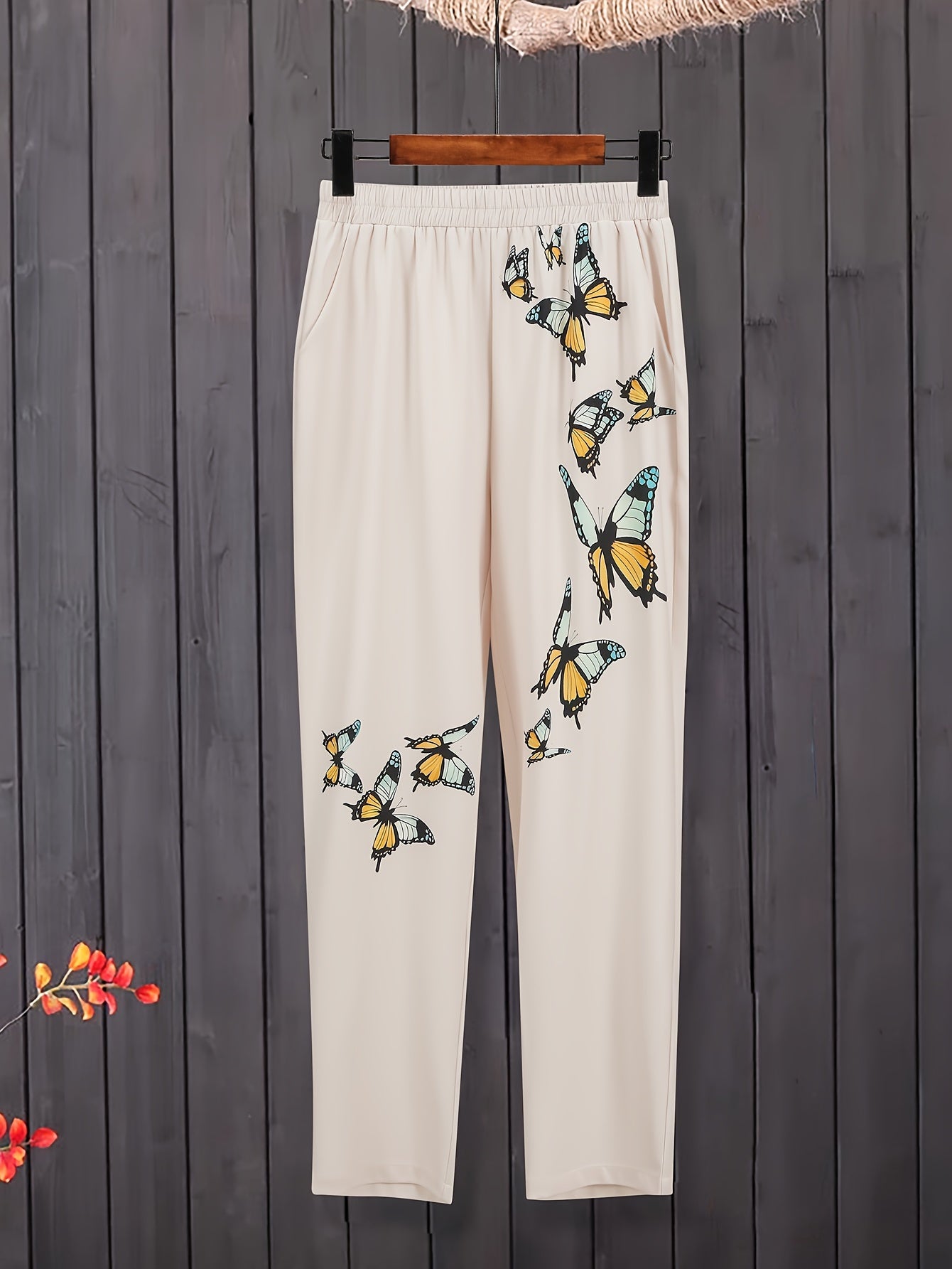 Women's Plus Butterfly & Sunflower Print 2PC Set