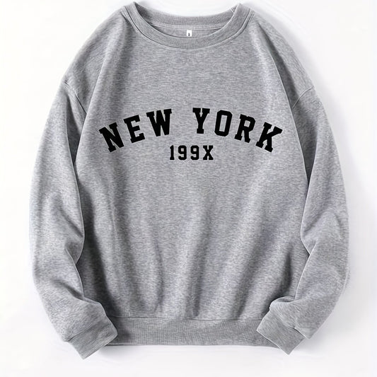 Letter Print Pullover Sweatshirt Casual Long Sleeve Crew Neck Sweatshirt