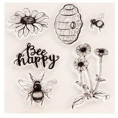 1pc Transparent Stamp DIY Hand Account Scrapbook Bee Happy Stamp