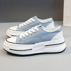 Women's Platform Canvas Shoes Casual Lace Up Outdoor Shoes