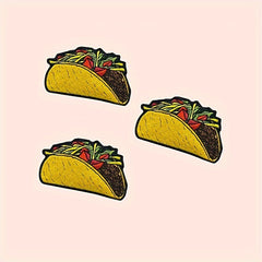3pcs Taco Morale Patches Embroidered Applique Fastener Hook & Loop Emblem