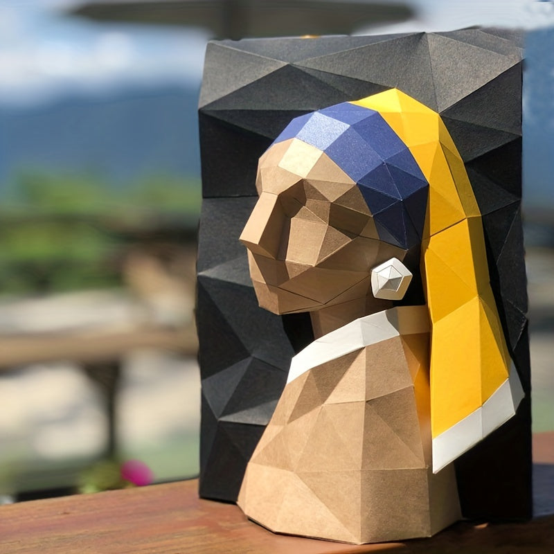 Girl Pearl Earring Papercraft Wall Hanging DIY Gift