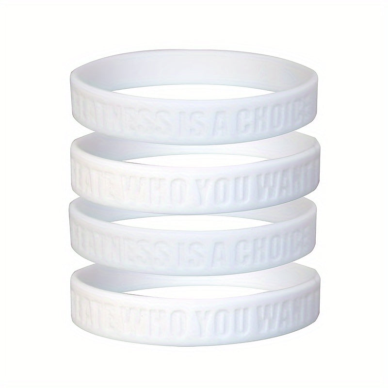 4PCS Rubber Wristband Bracelet Sports Bracelet