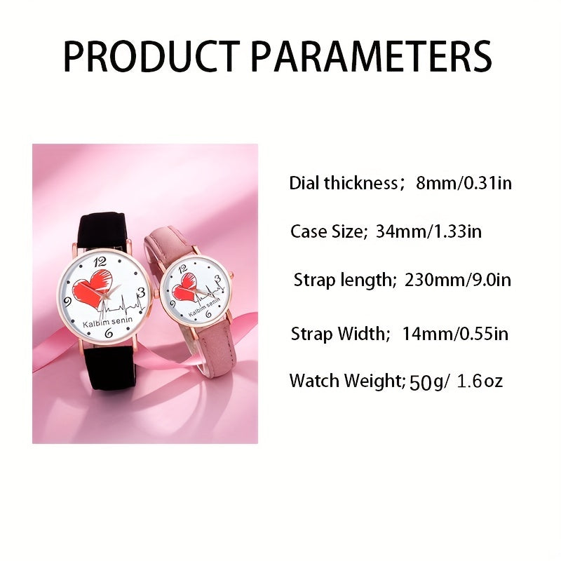Heart Romantic Couple Digital Quartz Watch Set