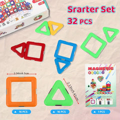 Magnetic Building Blocks 32p Set for 3 Year Old Boys and Girls