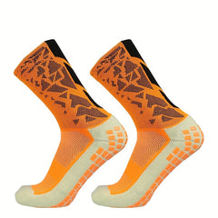 Non slip Silicone Bottom Football Socks Breathable Athletic Mid-calf Socks