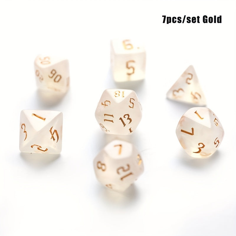 7pcs Iridescent Glitter Polyhedral Dice Set - Christmas Thanksgiving Gift
