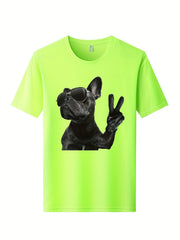 Skeleton Motorcycle Print Men's Graphic Tee for Summer
