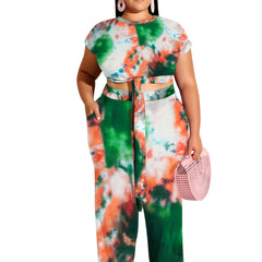 Tie Dye Crop Top & Sweatpants Set 2pcs Co ords