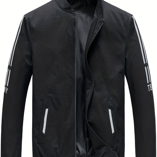 Men's Casual Baseball Collar Jacket Coat For Spring Fall