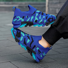 Boy's Camo Slip On Sock Shoes Breathable Non Slip Sneakers