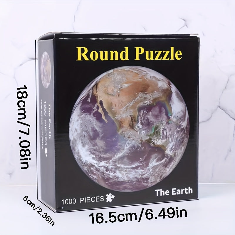 1000pcs Earth & Moon Puzzle 2D Flat Jigsaw for Adults Space Theme Toy