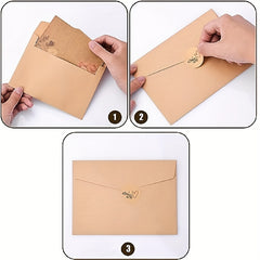 60pcs Antique Envelopes & Stationary Paper Set with Sealing Stickers