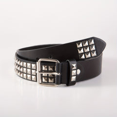 Punk Leather Belt with Four Square Beads Rivet Belt
