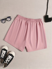 Cute Drawstring Elastic Waist Home Wear Shorts