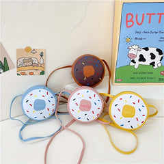 Kids' Cartoon Donut Crossbody Bag PU Leather Lightweight Shoulder Bag
