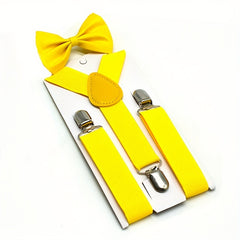Kids Elastic Suspenders & Bow Tie Set Matching Tuxedo Suit Bowtie Costume