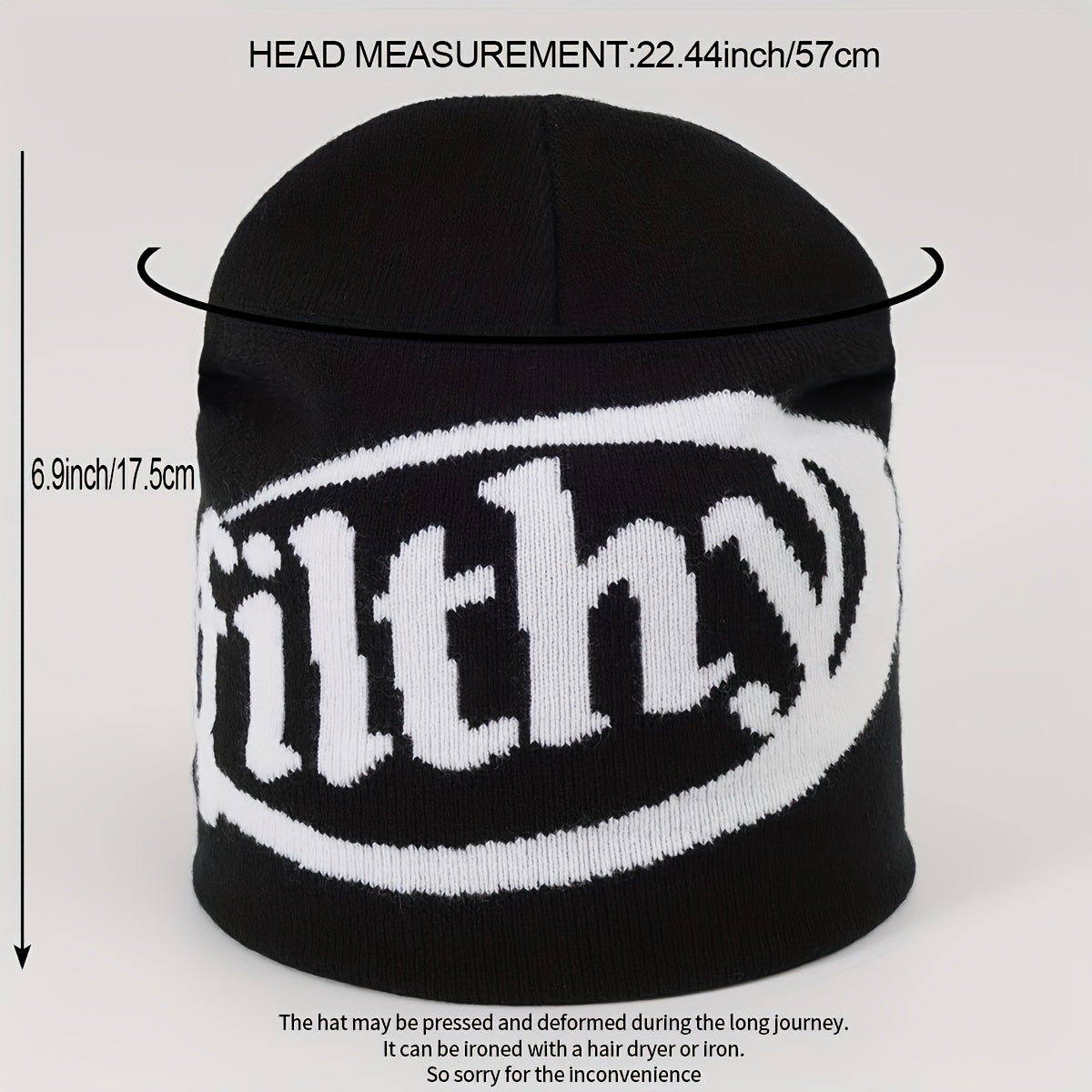 Y2K Candy Knitted Beanie Unisex Letter Jacquard Couple Skull Cap