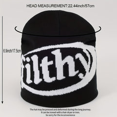 Y2K Candy Knitted Beanie Unisex Letter Jacquard Couple Skull Cap