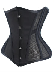 Fishnet Stitching Strapless Corset Body Shaper
