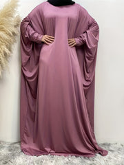 Casual Abaya Dress Women Solid Batwing Sleeve Loose Maxi Dress