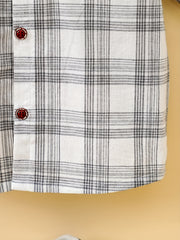 Baby Boys Plaid Short Sleeve Button-up Shirt for Summer