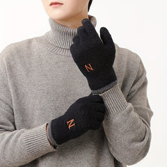 Men's Plush Winter Cycling Gloves Touch Screen Riding Gloves