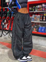 Women's Elastic Waist Casual Sports Pants Loose Fit Running Trousers