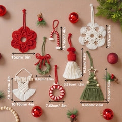 8pcs Macrame Ornament Craft Kit for Home Decor DIY