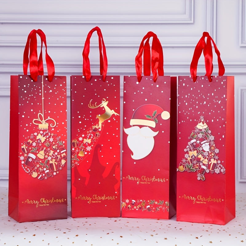 4pcs Christmas Wine Bag Gift Bag Wine Bag 11 99x35 05x10 01cm