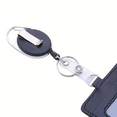 Retractable Buckle PU Card Holder Cover