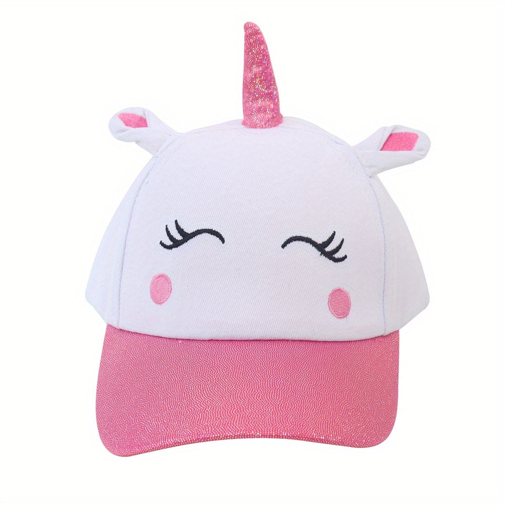 Unicorn Pattern Casual Baseball Cap for Girls 3-6 Years