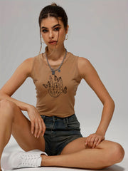 Skeleton Hand & Butterfly Tank Top