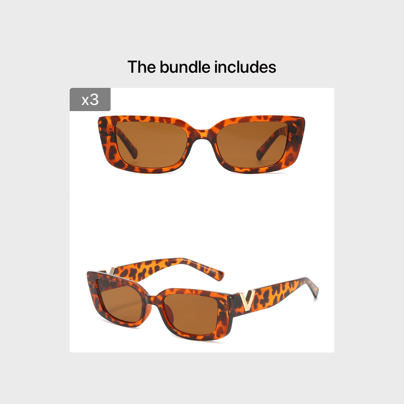 Rectangle Cat Eye Thin Sunglasses for Women 90s Y2K Vintage