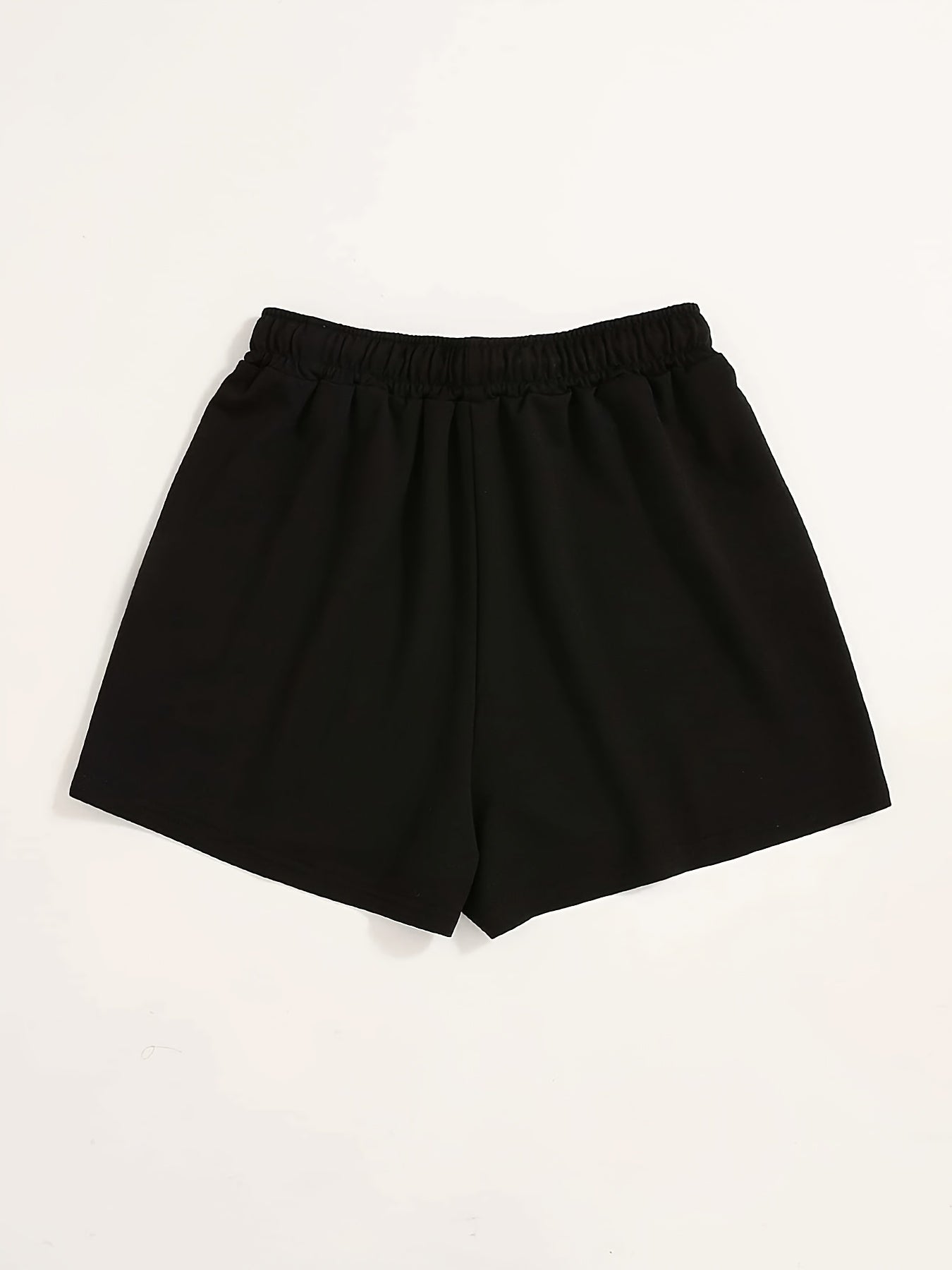 Smile Face Print Hotpants Yoga Drawstring Waist Shorts