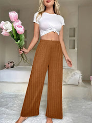 Solid Wide Leg Stretch Lounge Pants