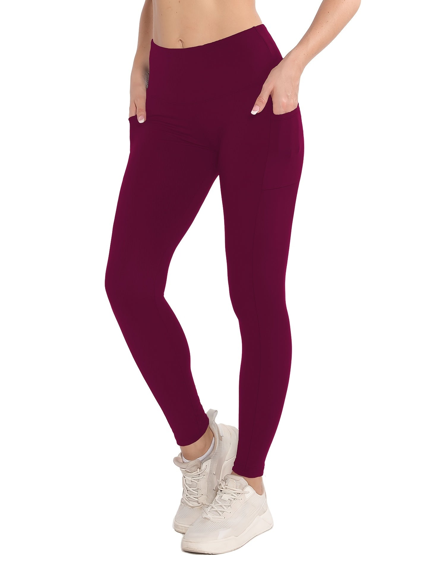 High Stretch Solid Yoga Leggings for Women Running Fitness Workout Activewear