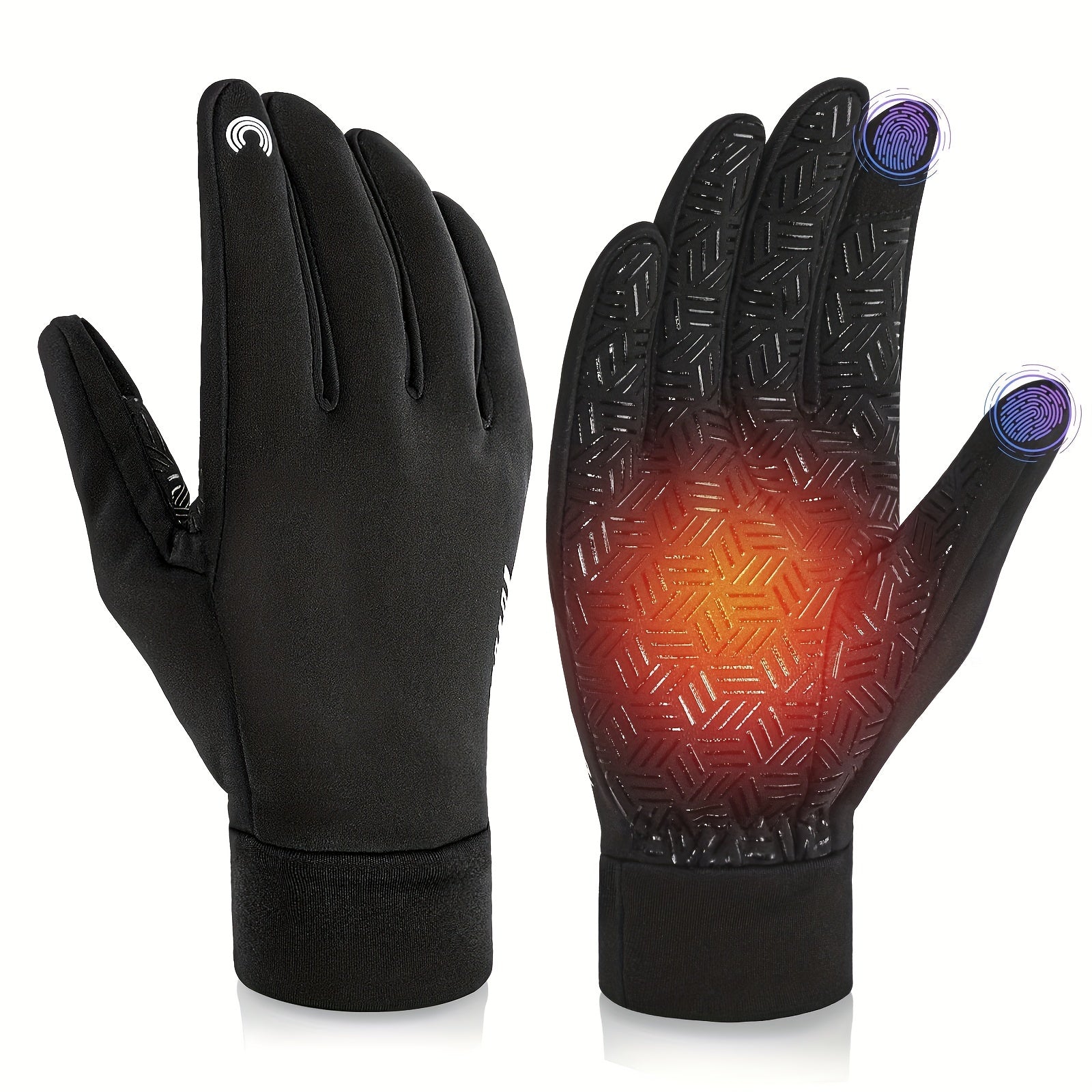 Winter Windproof Touch Screen Gloves with Reflective Strip