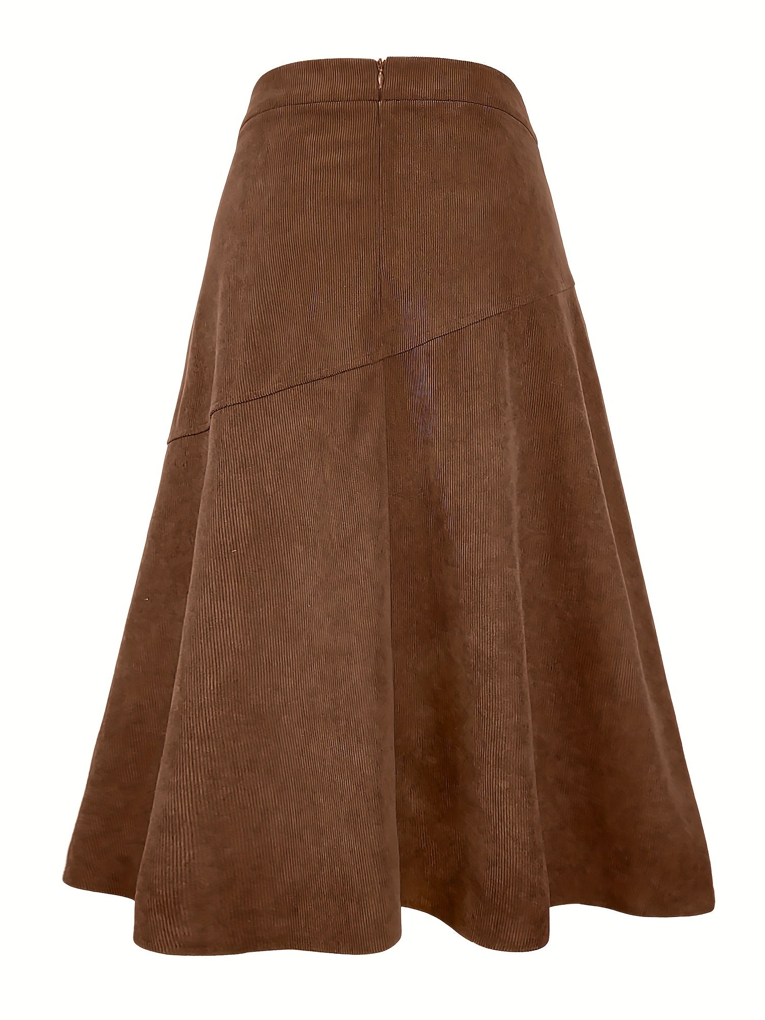 High Waist Corduroy Skirt A-Line Midi Skirt for Women