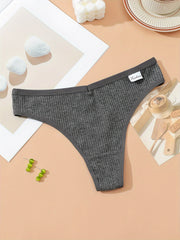 7pcs Seamless Solid Thongs Stretchy Intimates Panties Women's Lingerie