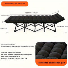 Portable Folding Bed with Carry Bag, Outdoor Camping Bed, Office Nap, Picnic