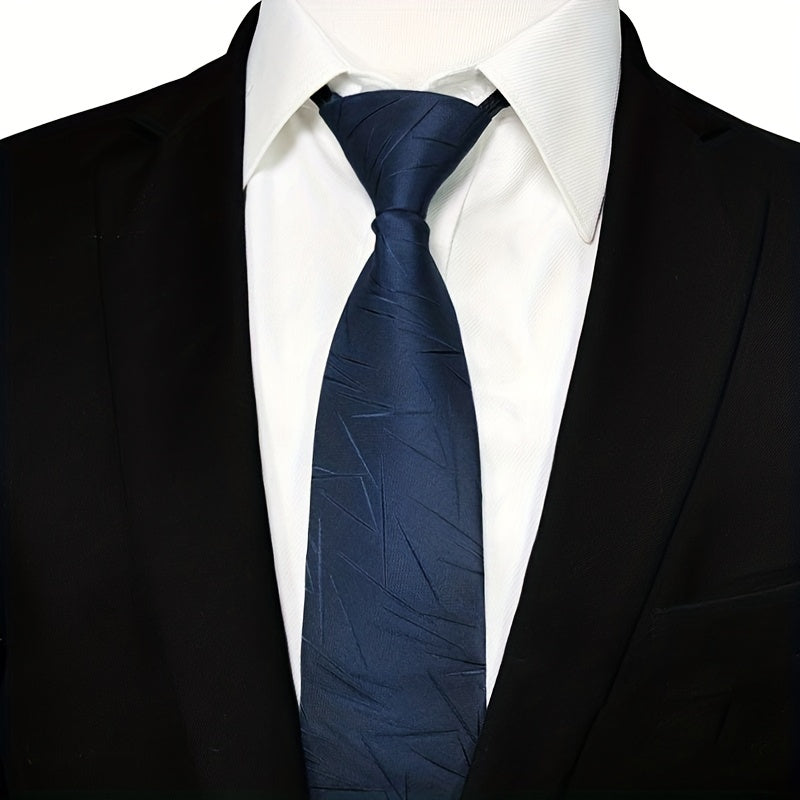 Men's Red Striped Zip Tie Professional Business Groom Groomsman